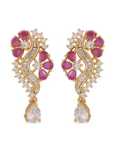 Floral Designer Colored Stones Gold Plated Mangalsutra Set