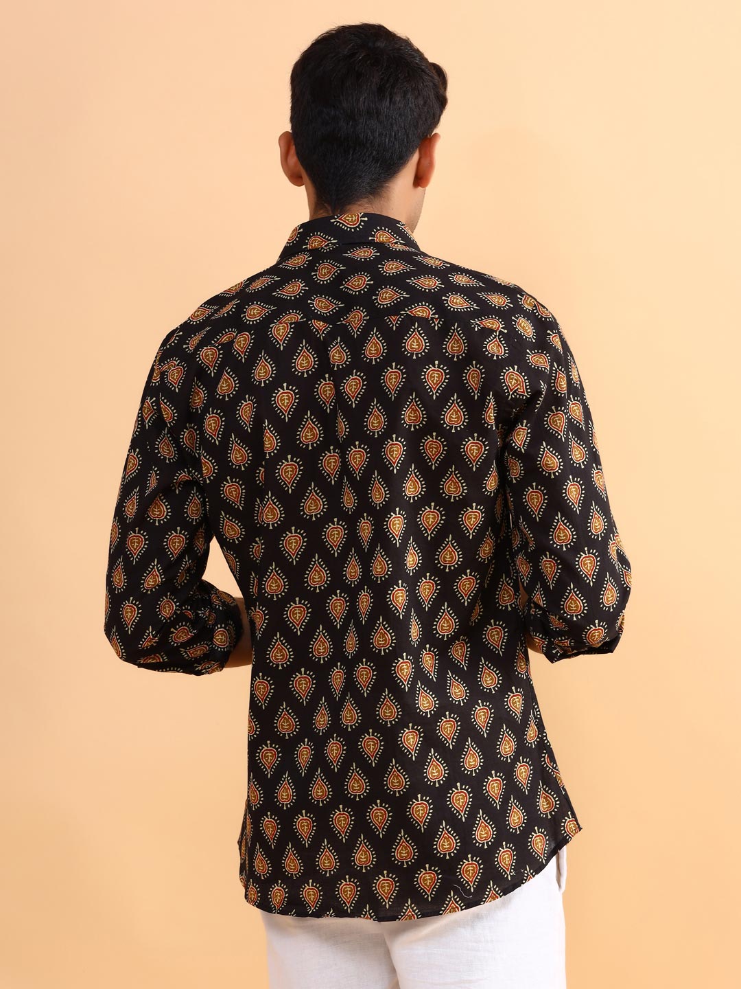Black Jaipuri Cotton Printed Shirt