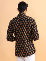 Black Jaipuri Cotton Printed Shirt