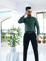 Green Printed Giza Cotton Shirt