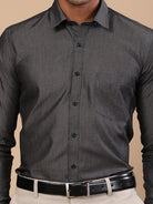 Black denim shirt