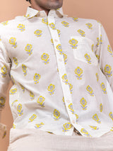 Off white Floral print Full sleeve shirt