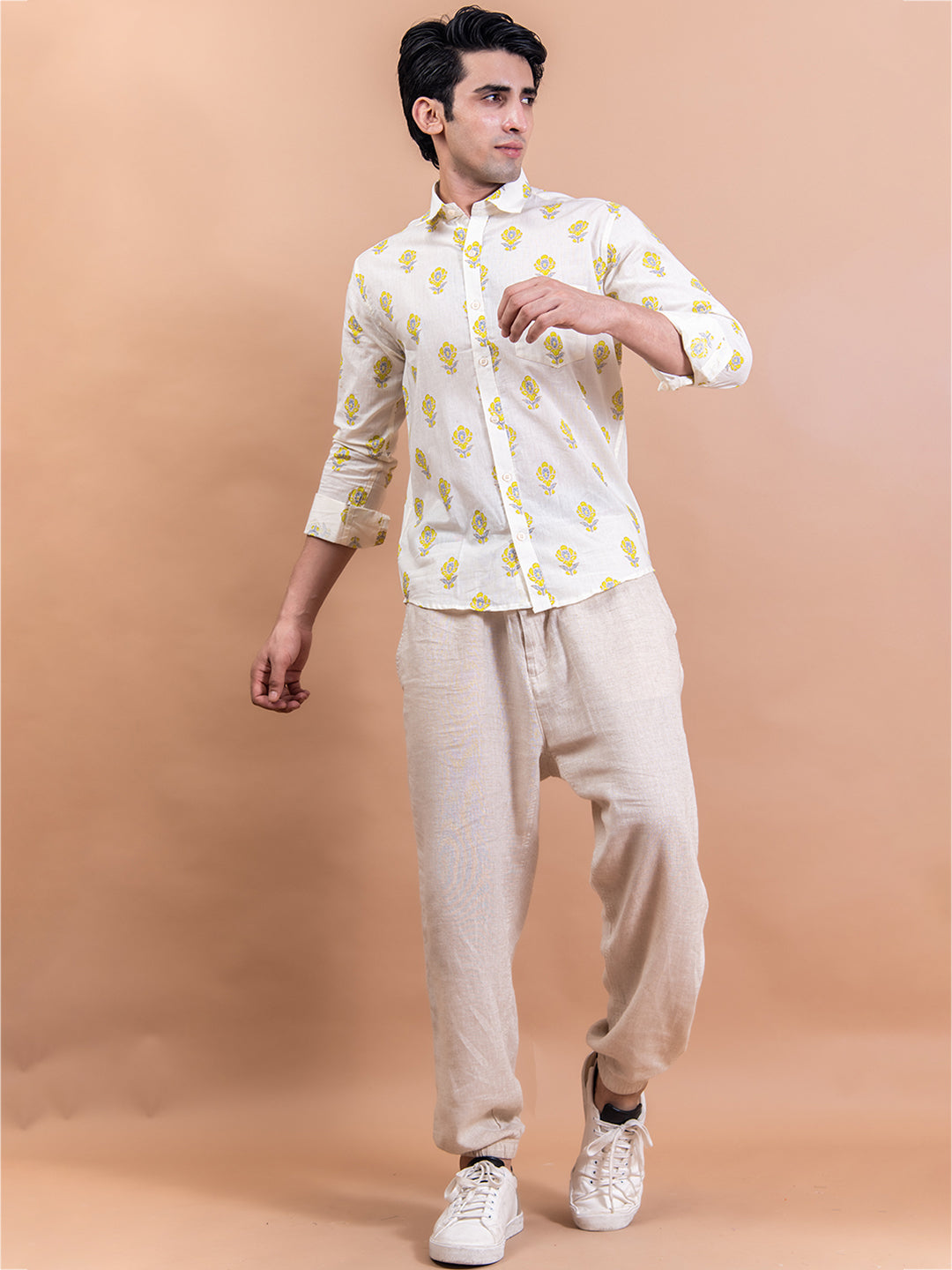 Off white Floral print Full sleeve shirt