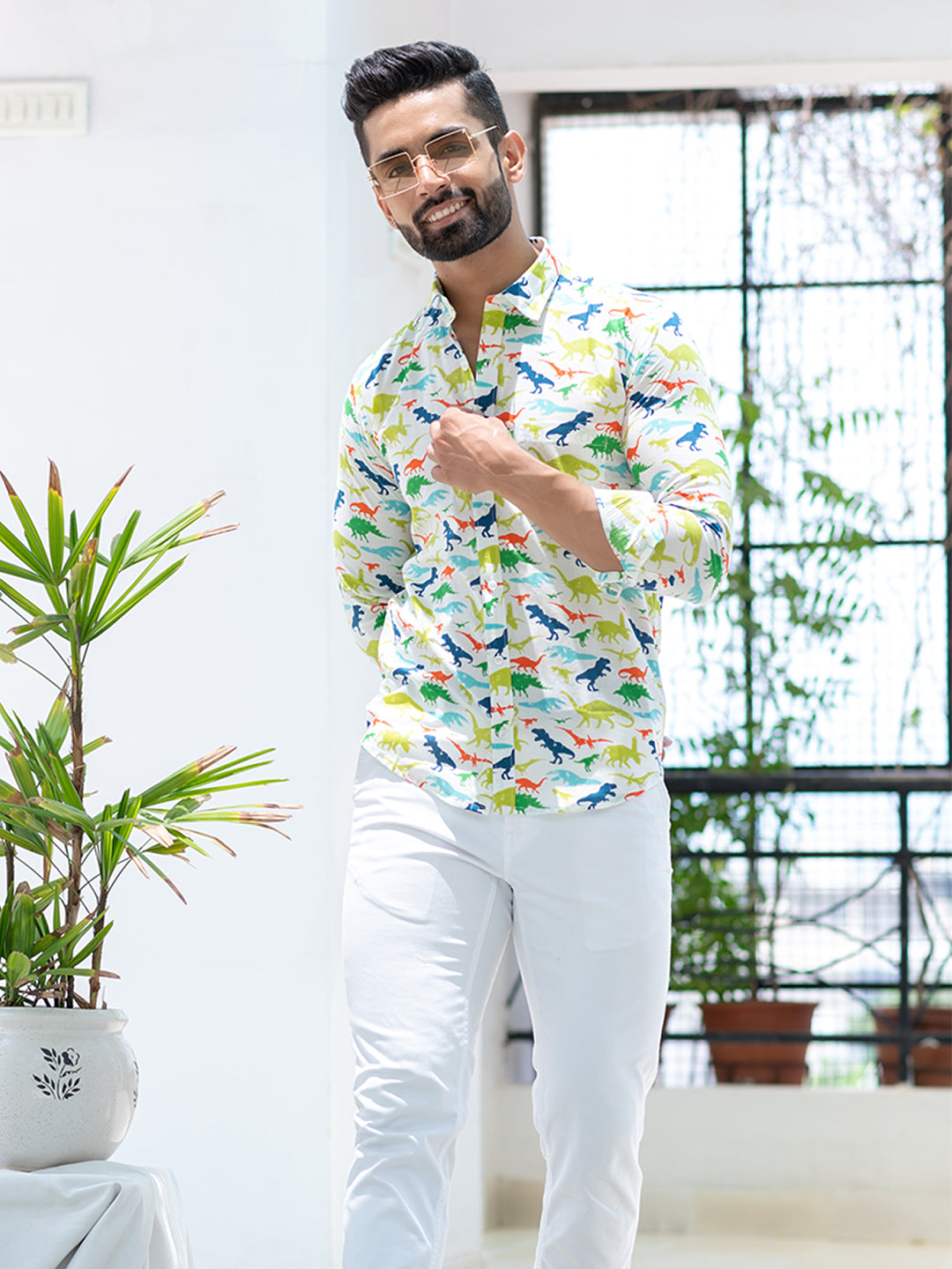 Multi color Wildlife printed Full sleeve shirt