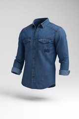 Blue Denim Cargo Shirt