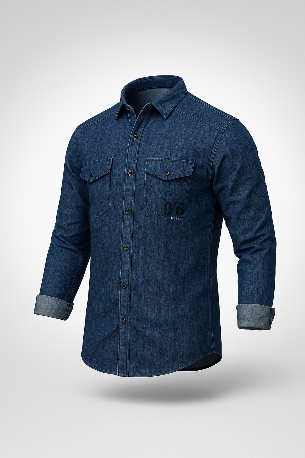 Blue Cargo Denim Shirt