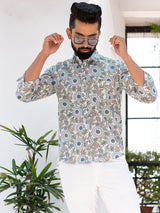 Multi Floral Printed Full Sleeves Cotton Shirt