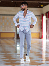 Multicolor Striped Full Sleeves Giza Cotton Shirt