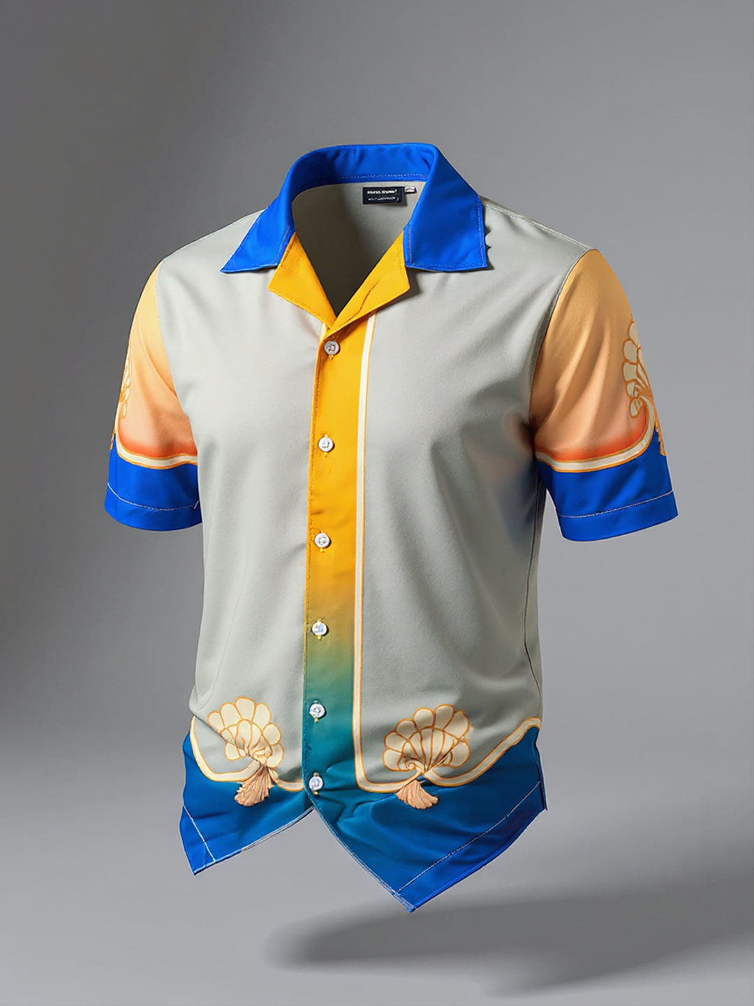 Graphic Tistabene Back Printed Oversized Multicolor Crepe Shirt