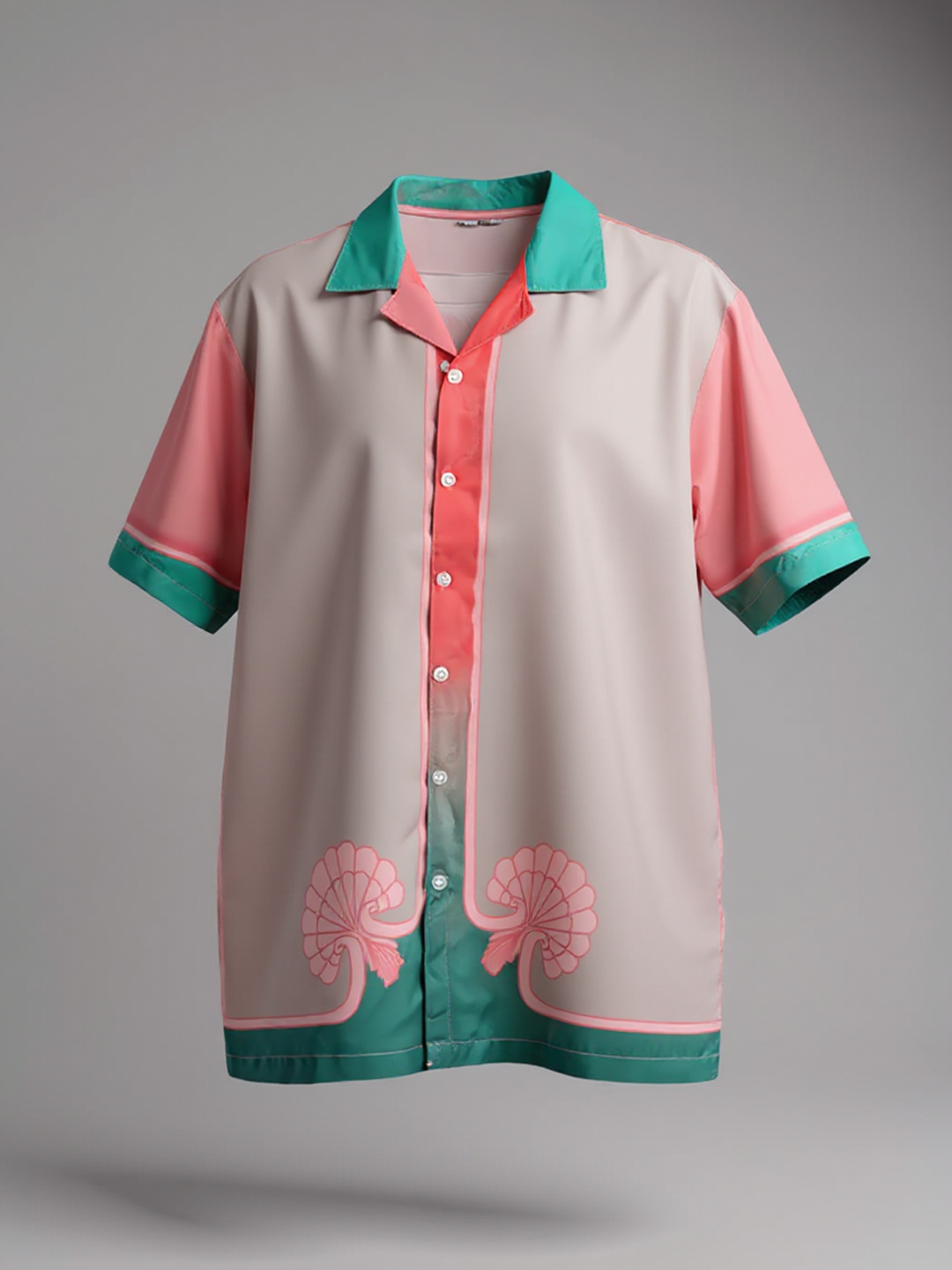 Graphic Tistabene Back Printed Oversized Multicolor Crepe Shirt