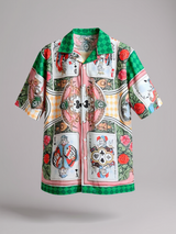 Ace-Joker Graphic Printed Oversized Multicolor Crepe Shirt