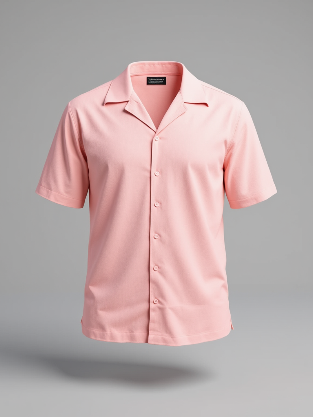 Pink Peach Oversized Popcorn Texture Half Sleeves Shirt