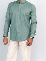 Olive Green Full Sleeves Cotton Shirt