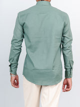 Olive Green Full Sleeves Cotton Shirt
