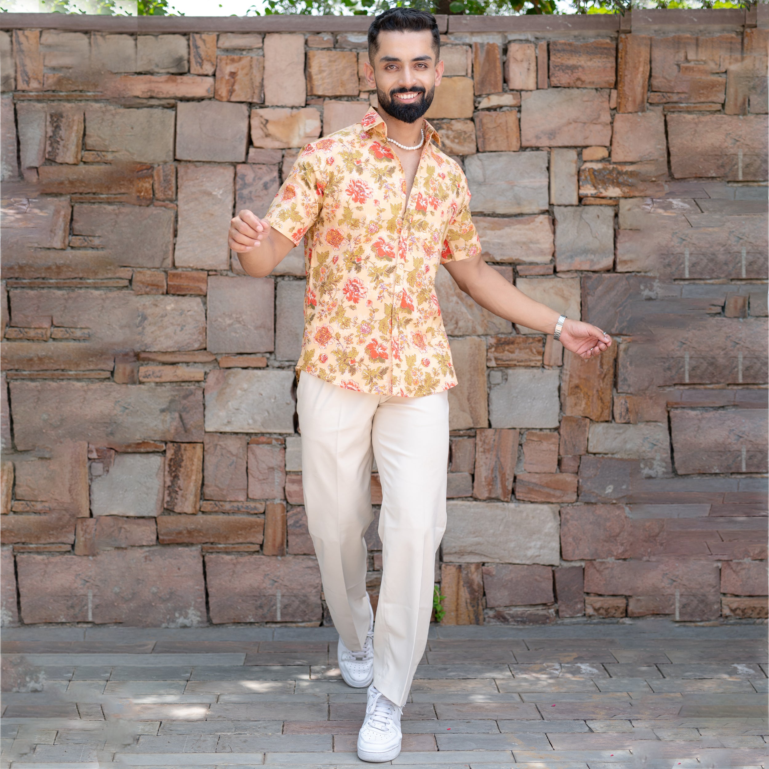 Smoke Floral Half Sleeve Printed shirt