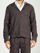 Umber Brown 4 Pocket Linen blend shacket