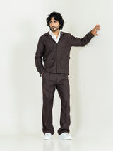 Umber Brown 4 Pocket Linen blend shacket