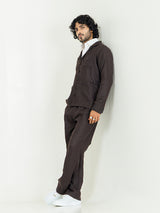 Umber Brown 4 Pocket Linen blend shacket