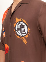 Goku All Over Placement Print Oversized Shirt