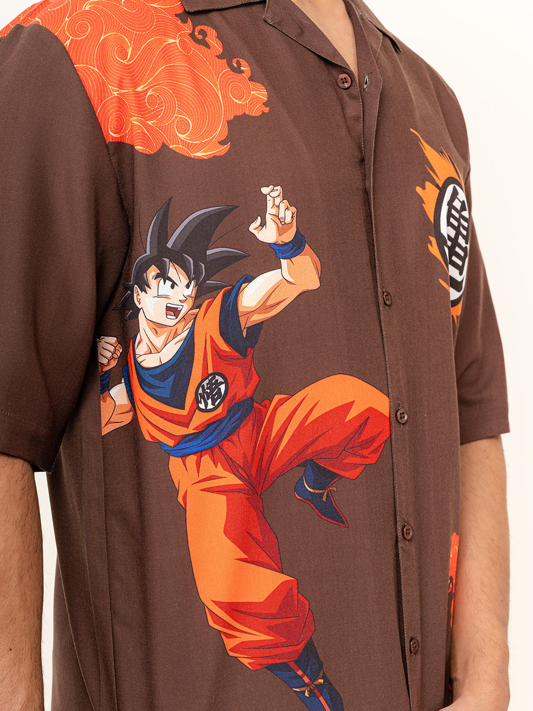 Goku All Over Placement Print Oversized Shirt