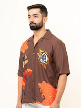 Goku All Over Placement Print Oversized Shirt