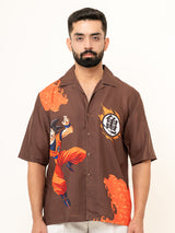 Goku All Over Placement Print Oversized Shirt