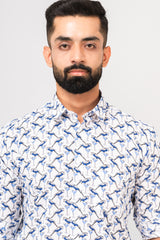 Sanganeri Bird Printed Shirt for Men