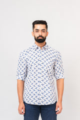 Sanganeri Bird Printed Shirt for Men