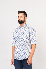 Sanganeri Bird Printed Shirt for Men