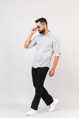 Sanganeri Bird Printed Shirt