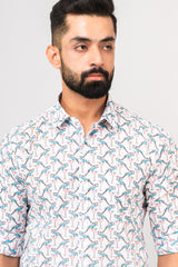 Sanganeri Bird Printed Shirt