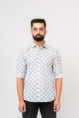 Sanganeri Bird Printed Shirt