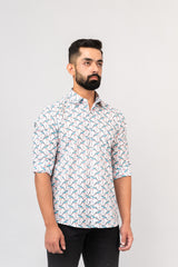 Sanganeri Bird Printed Shirt