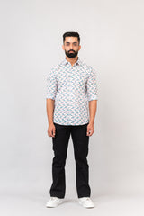 Sanganeri Bird Printed Shirt