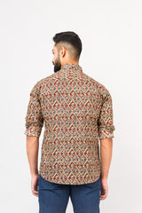 Multi Colored Stylish Sanganeri Printed Shirt For Men