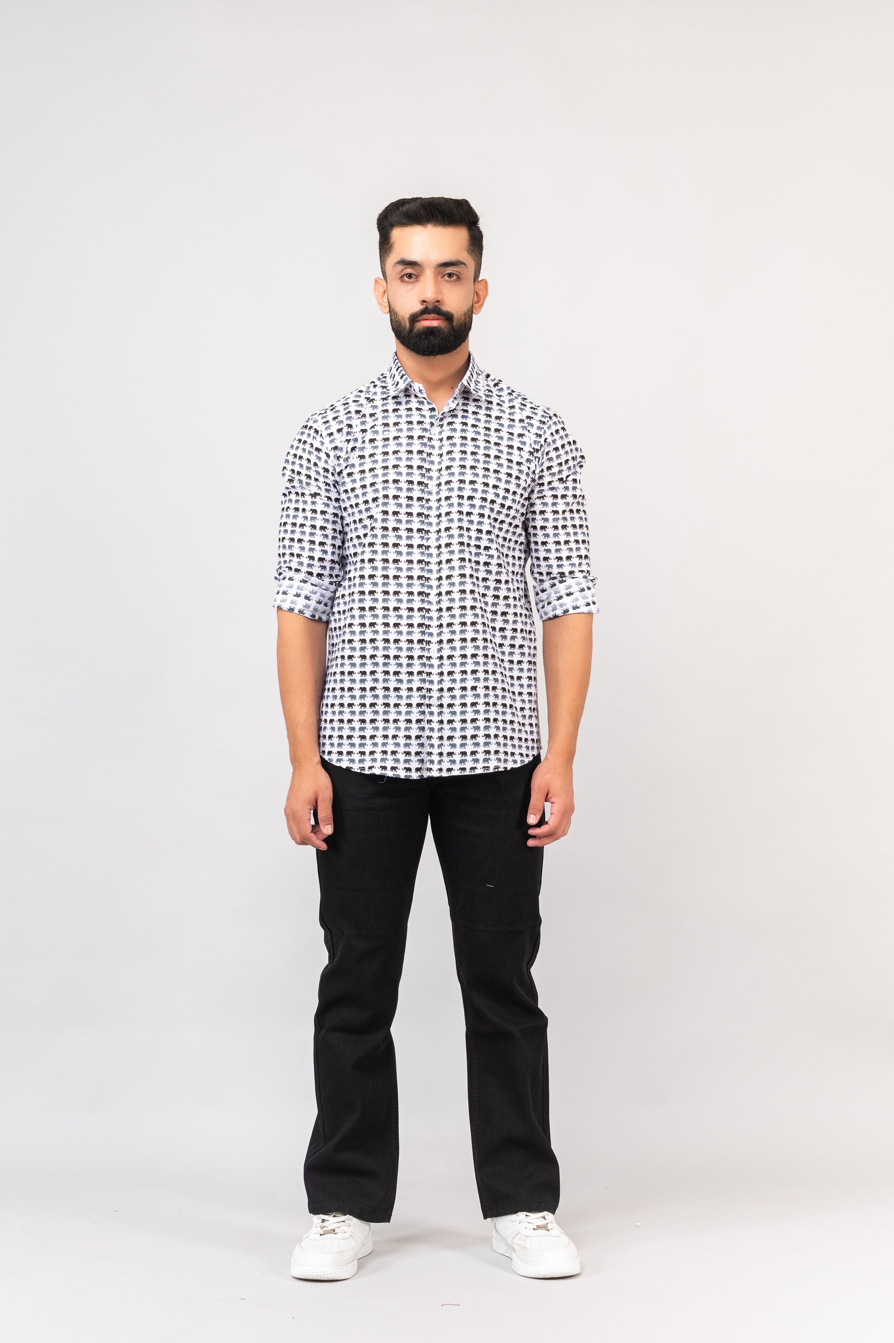 Classic Sanganeri Elephant Printed Shirt For Men