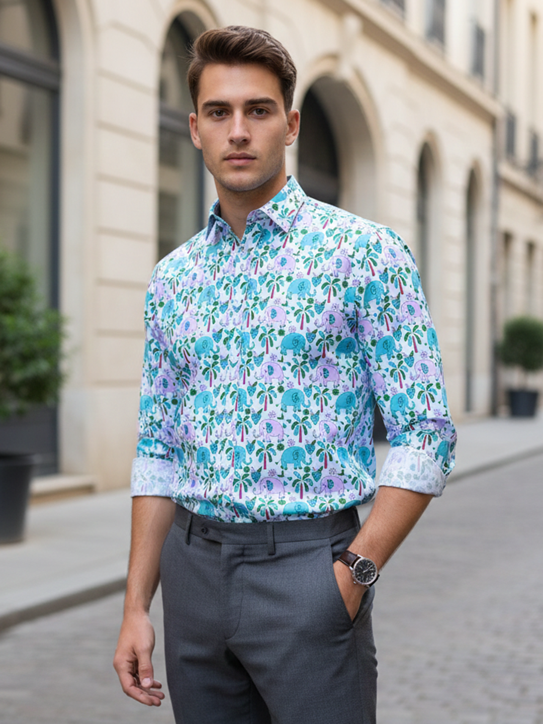 Multi Colored Sanganeri Safari Printed Shirt