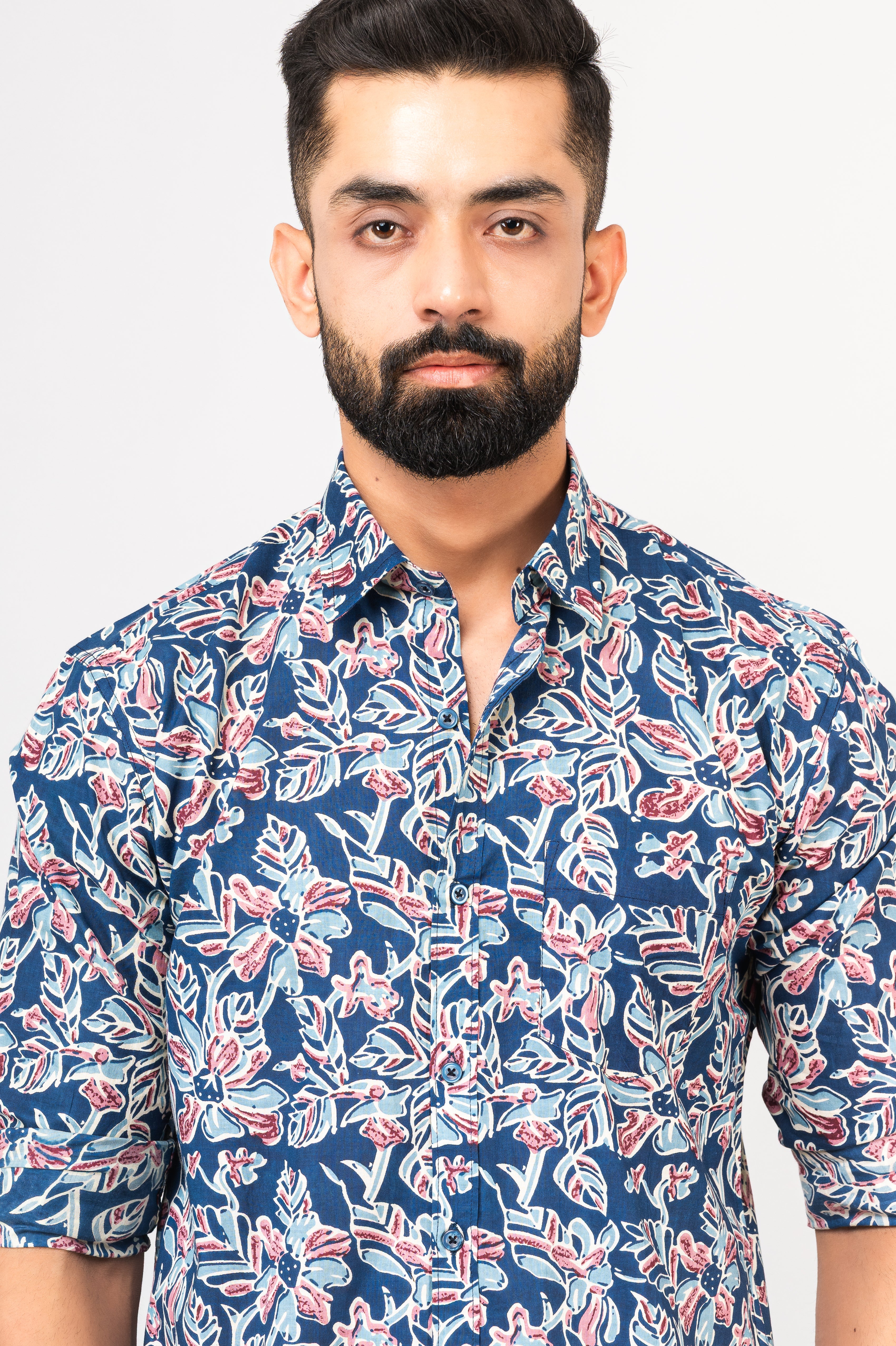 Multi Colored Floral Sanganeri Print Shirt