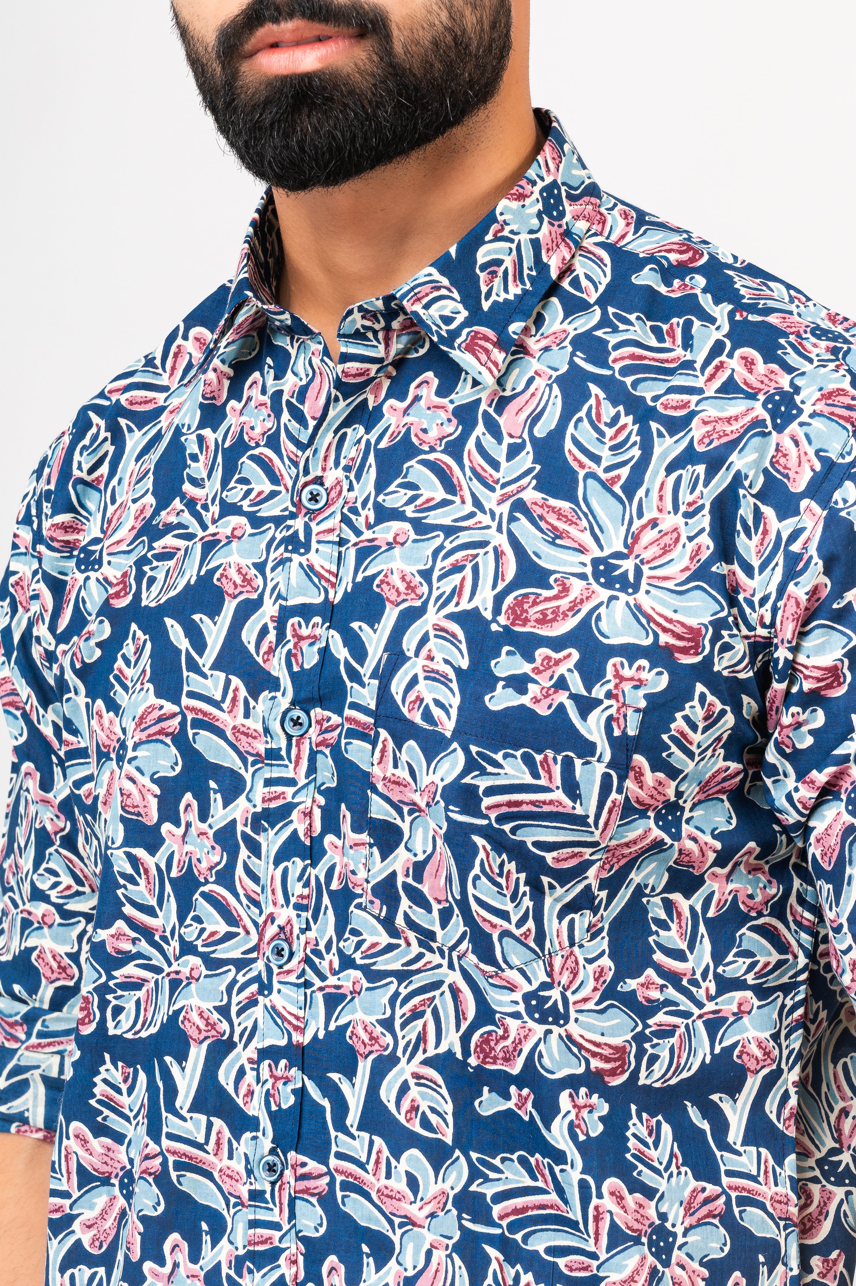 Multi Colored Floral Sanganeri Print Shirt