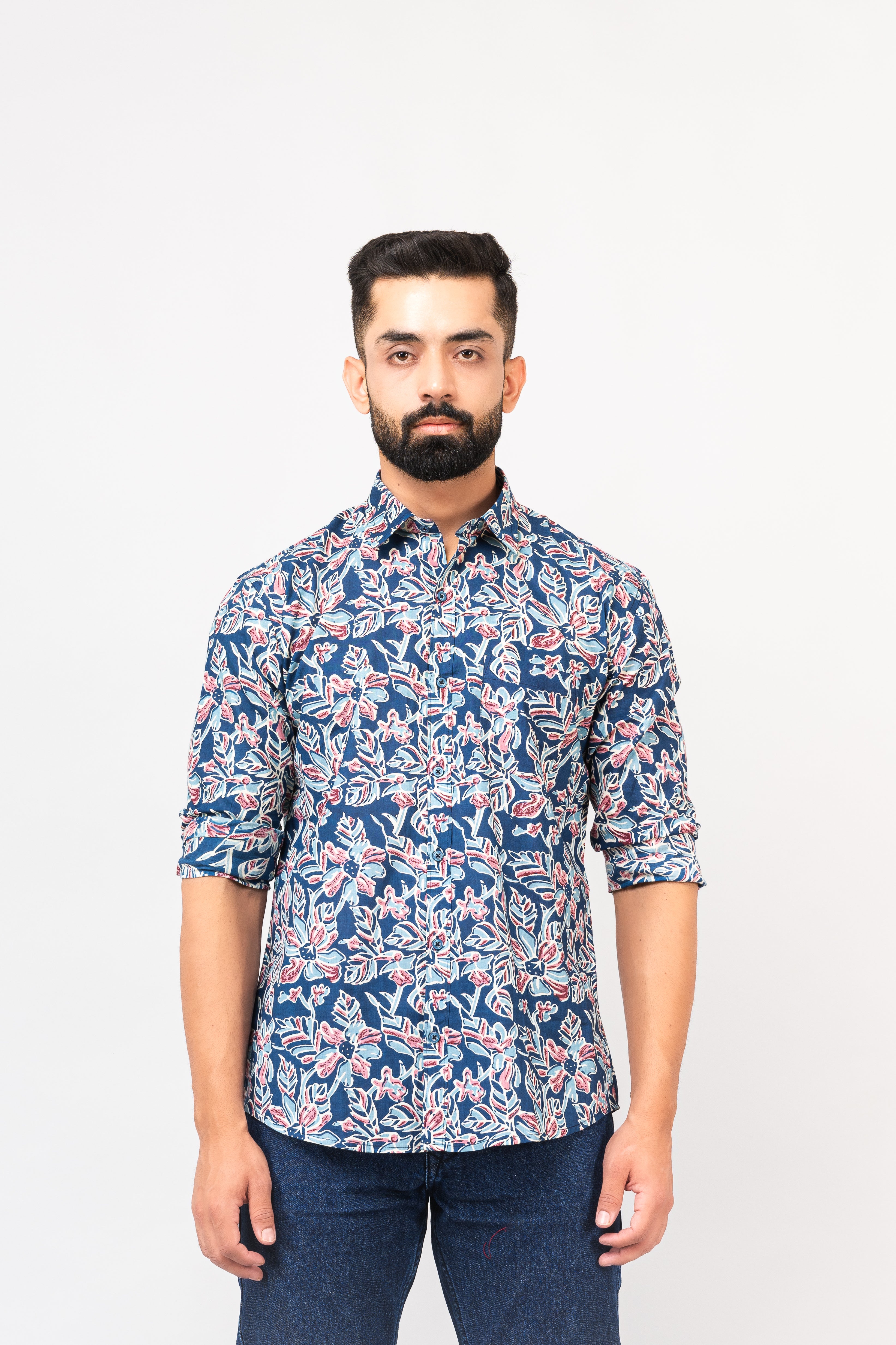 Multi Colored Floral Sanganeri Print Shirt