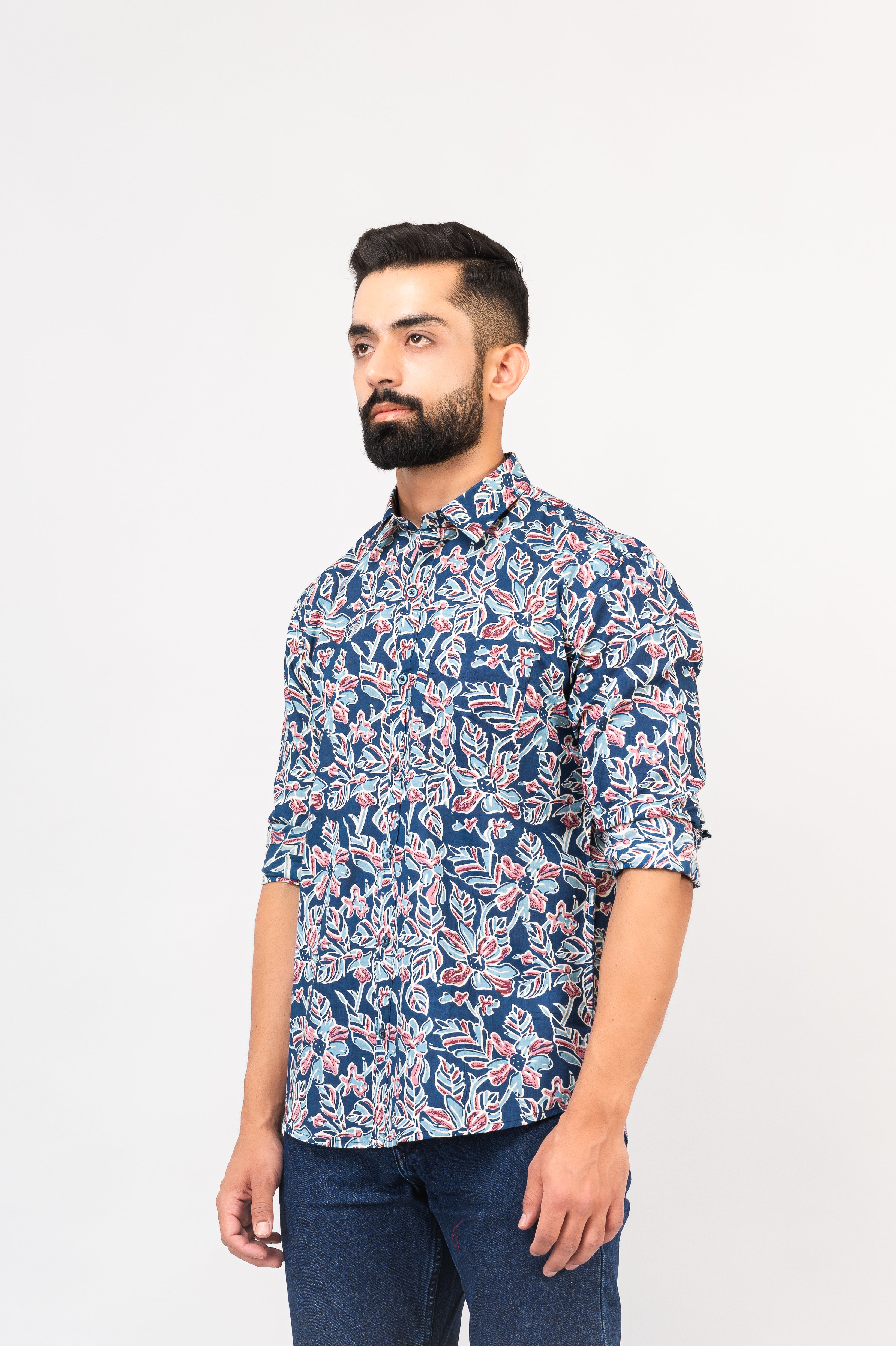 Multi Colored Floral Sanganeri Print Shirt