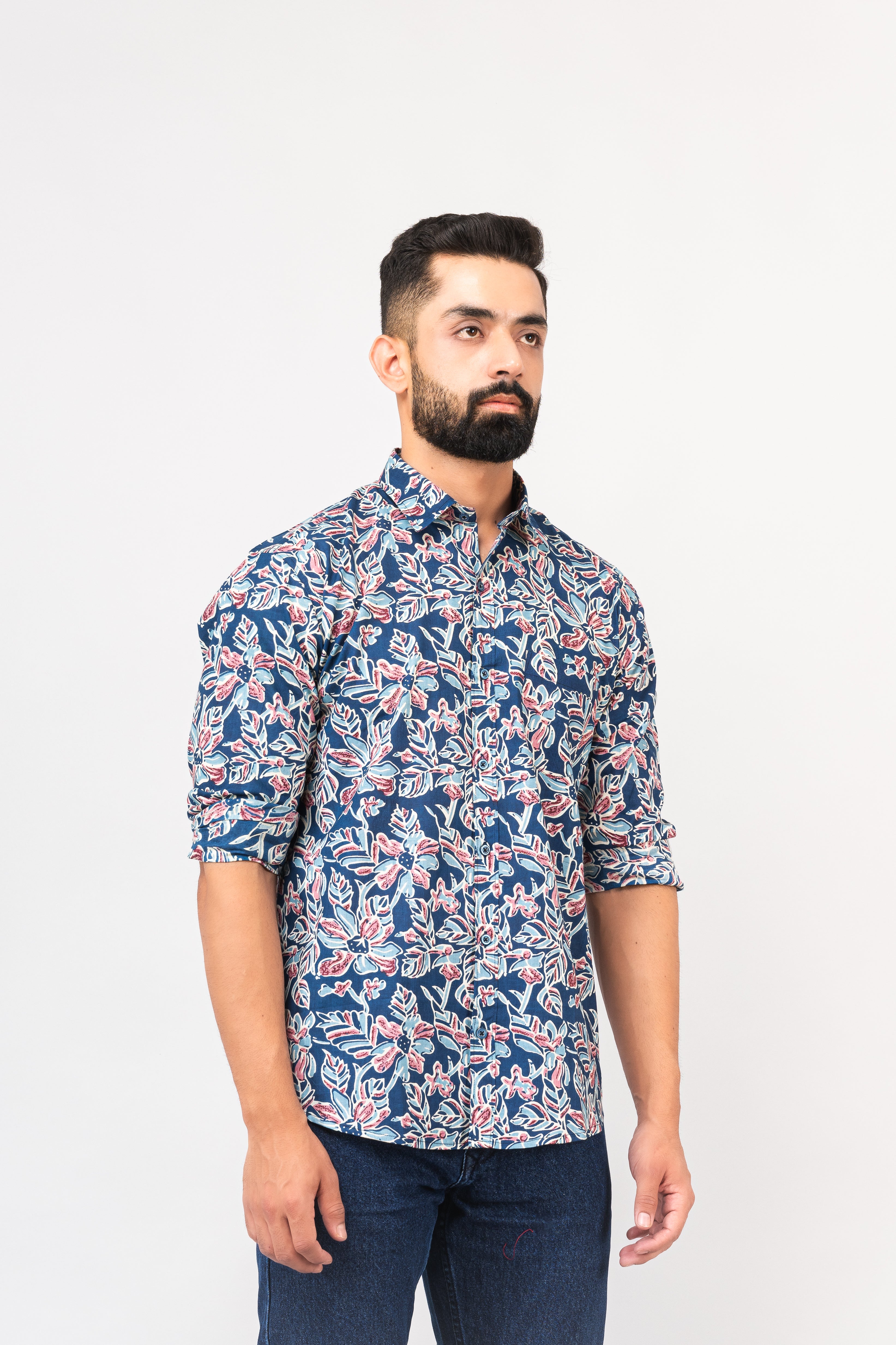 Multi Colored Floral Sanganeri Print Shirt