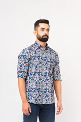 Multi Colored Floral Sanganeri Print Shirt