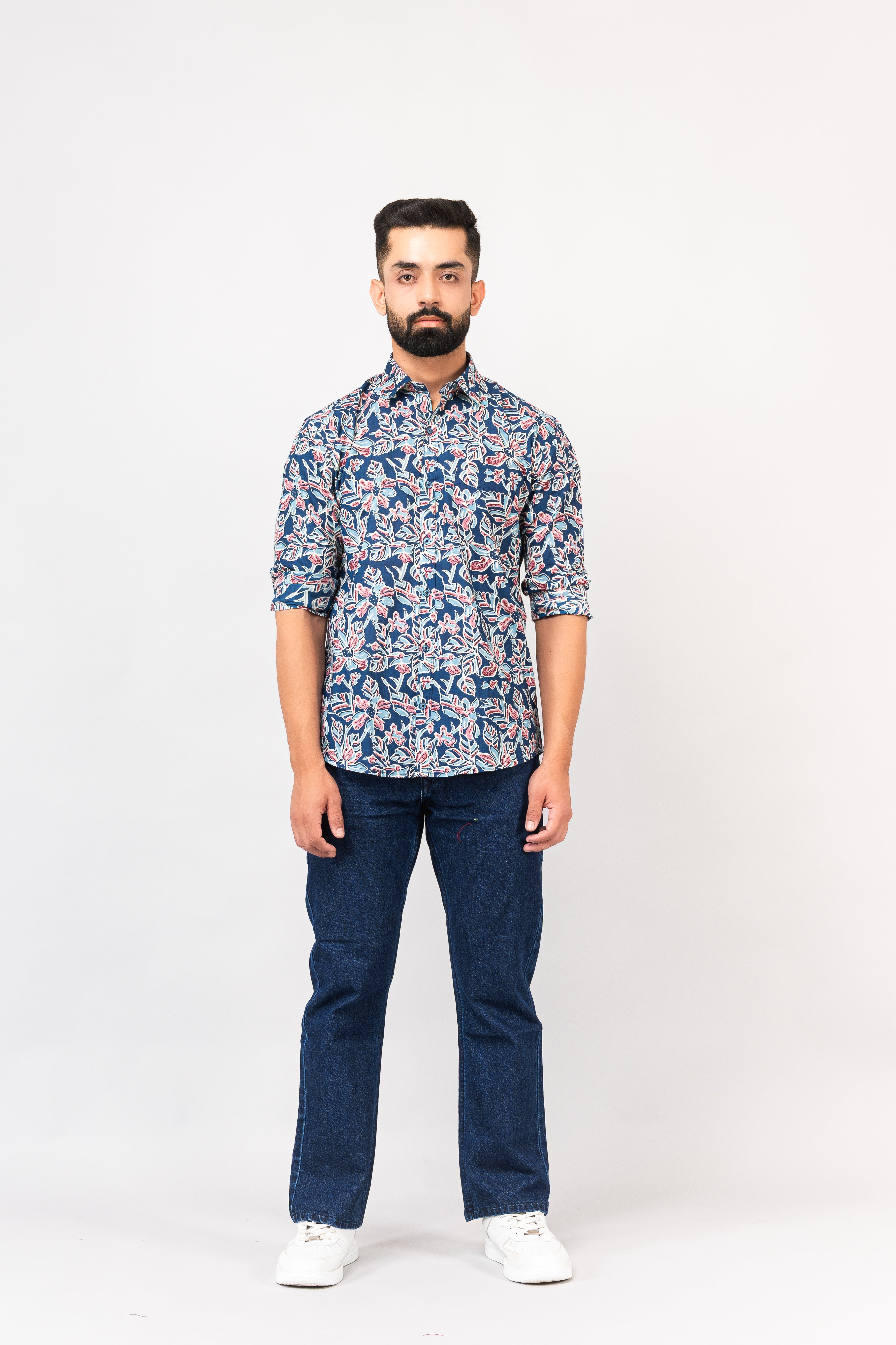 Multi Colored Floral Sanganeri Print Shirt