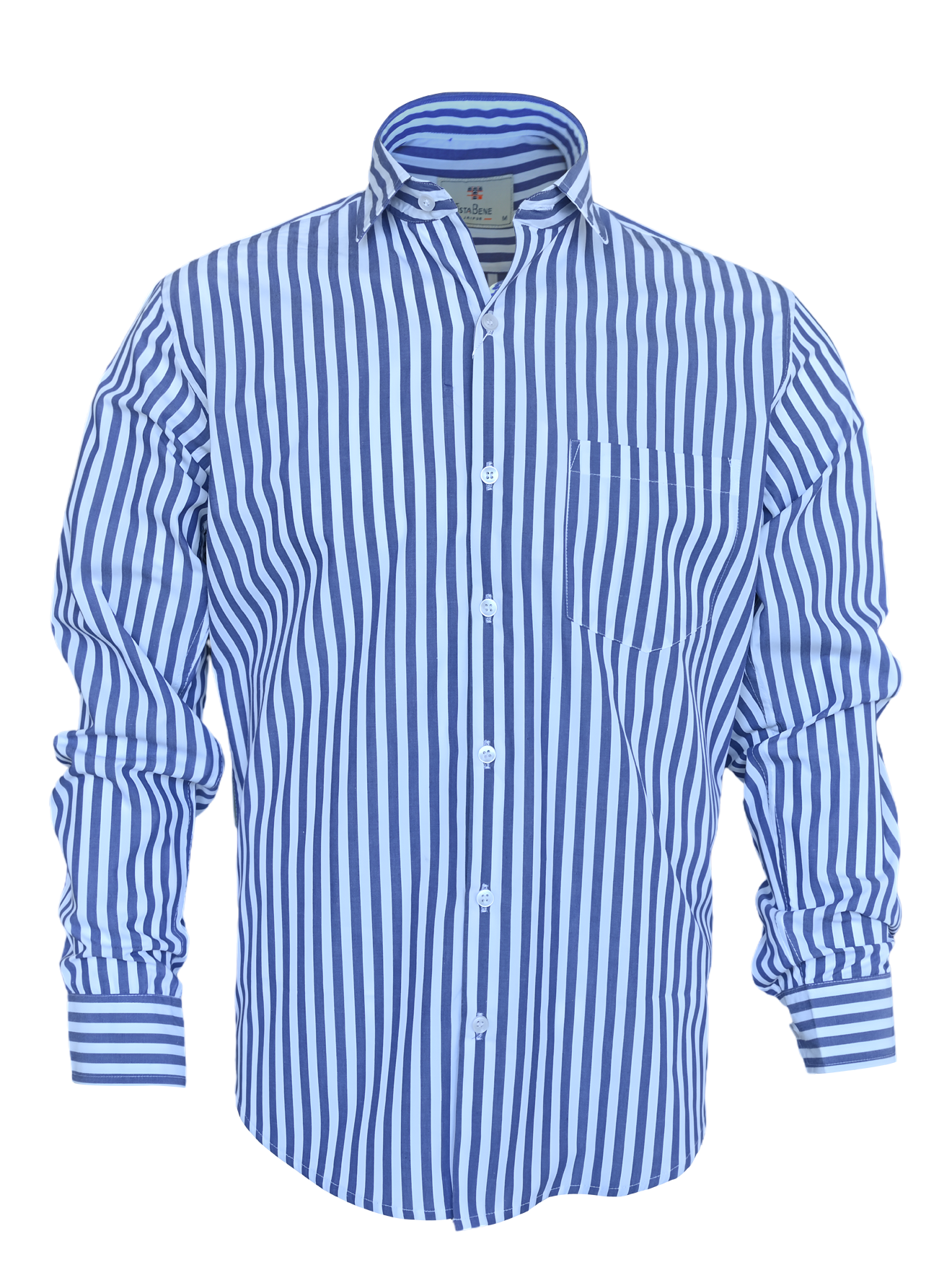 Navy Blue Full Stripes Single PocketFormal Shirt