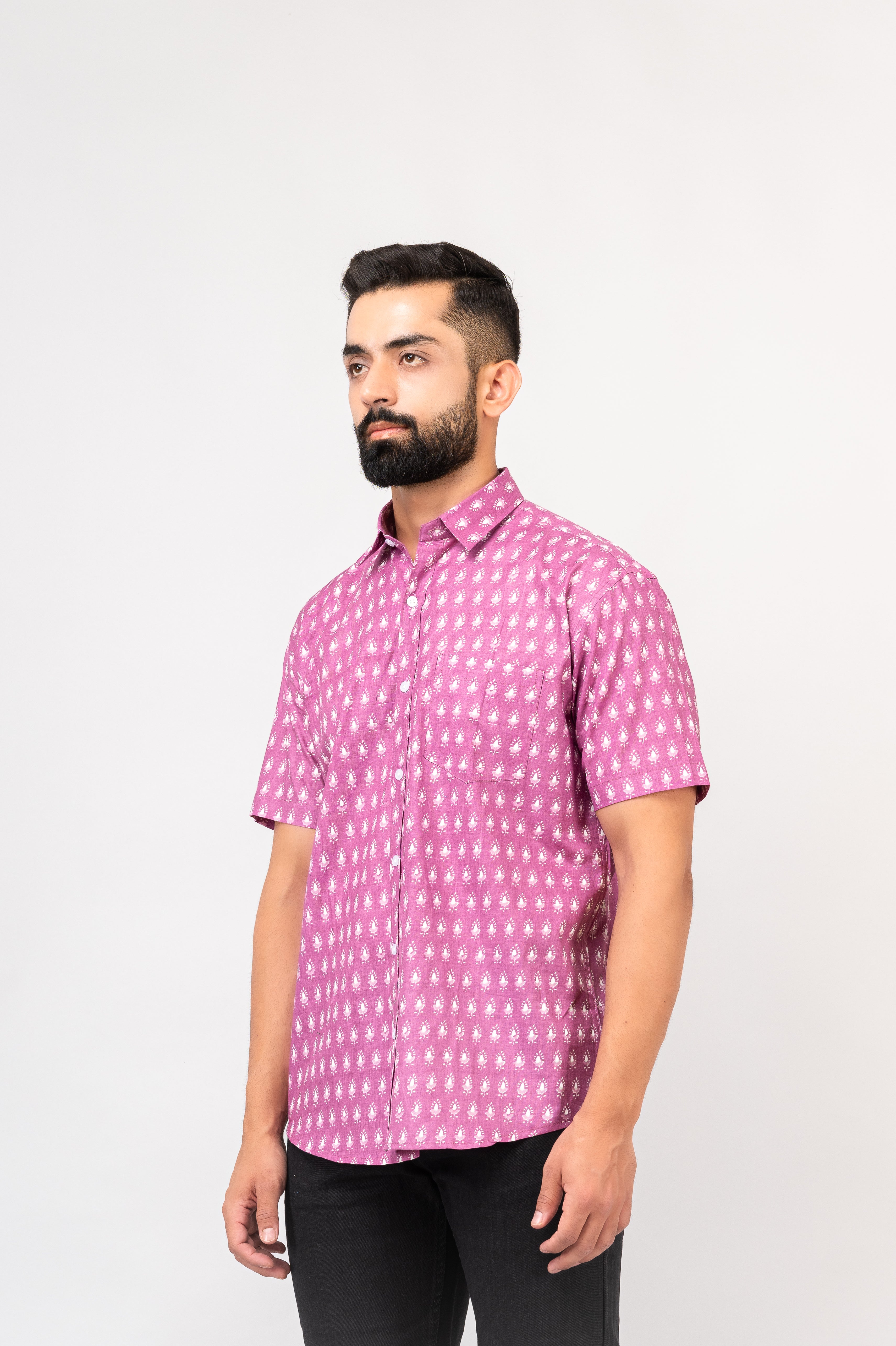 Onion Pink Sanganeri Shirt