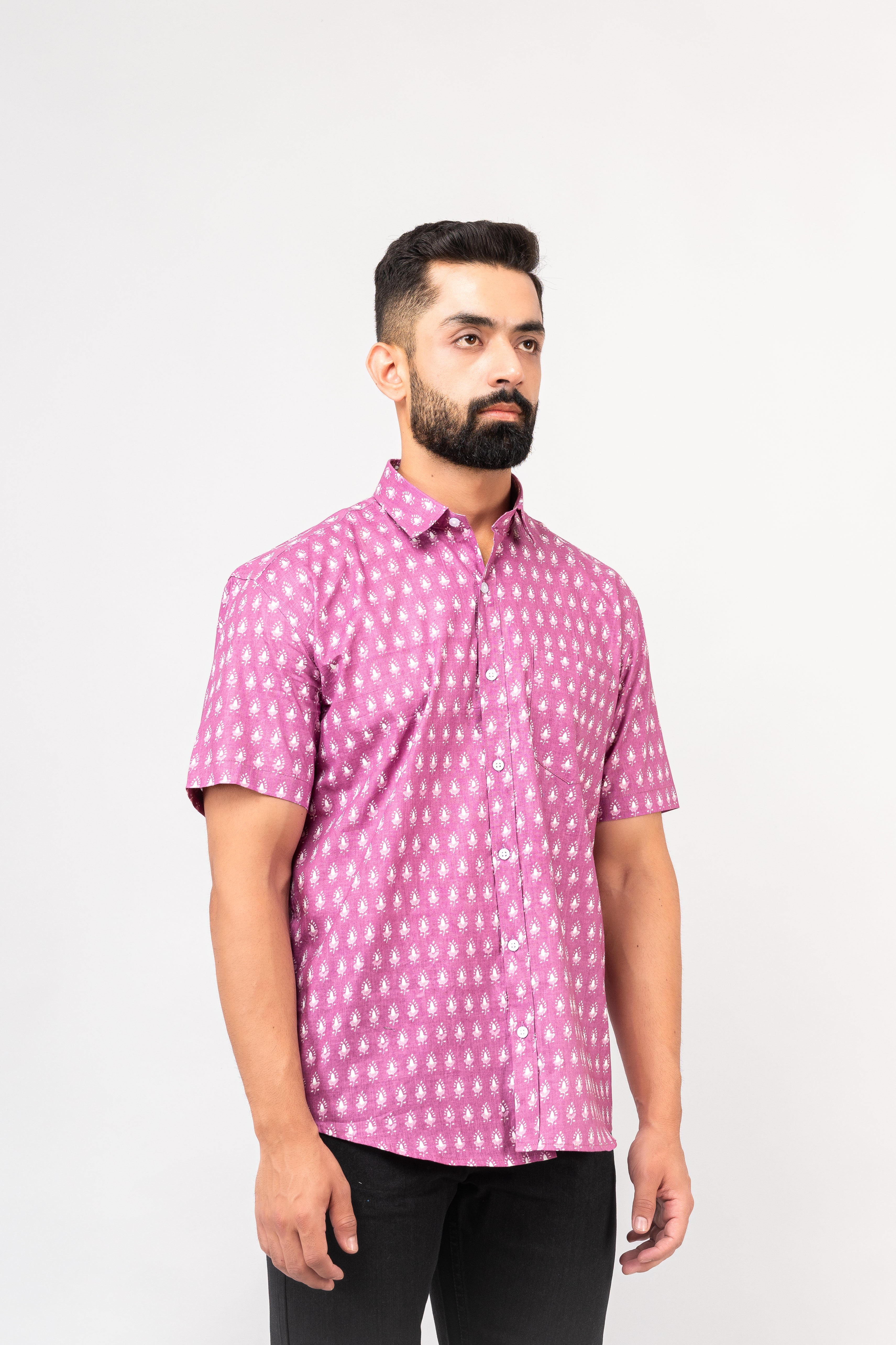 Onion Pink Sanganeri Shirt