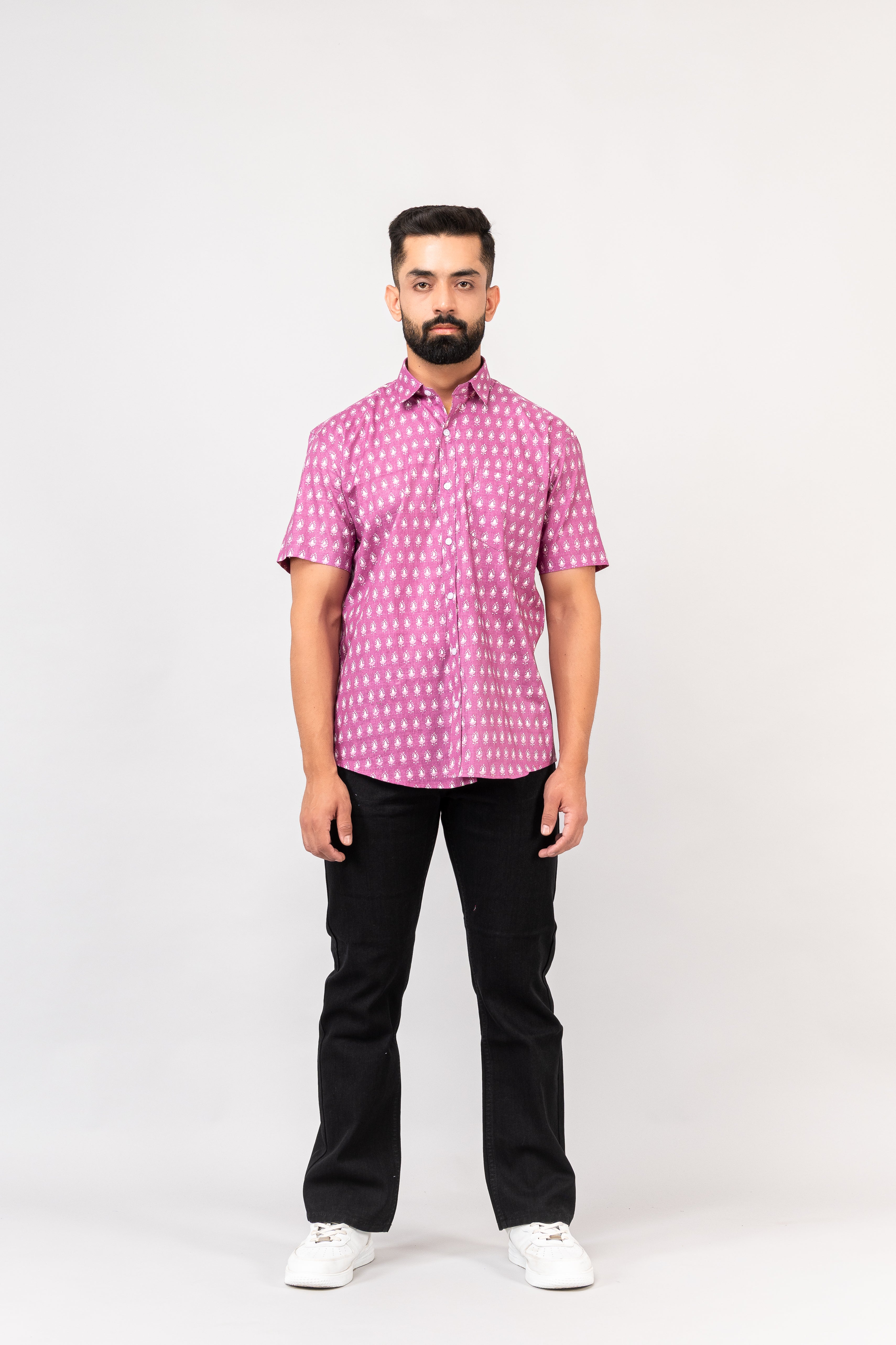Onion Pink Sanganeri Shirt
