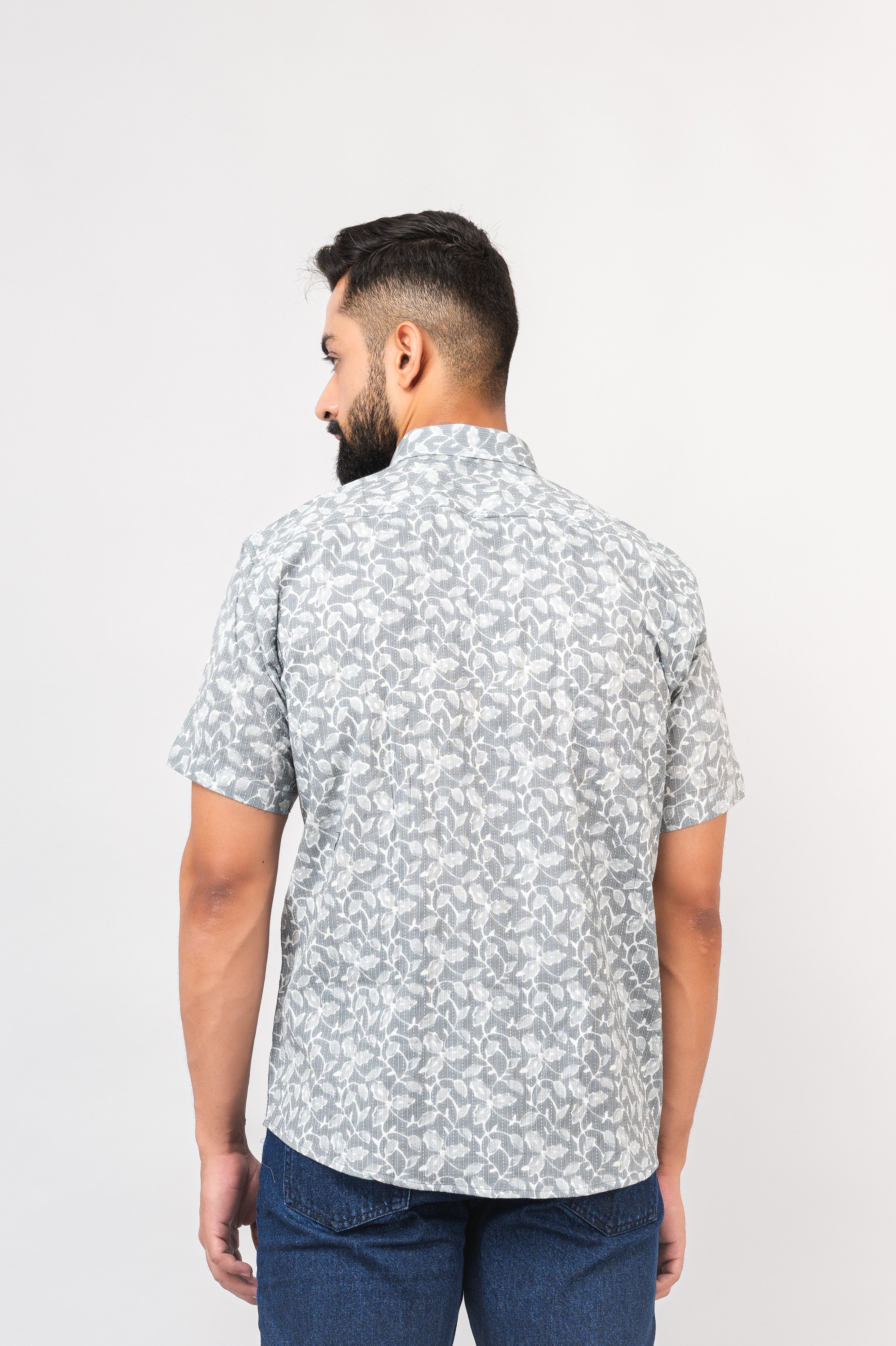 Grey Sanganeri Shirt