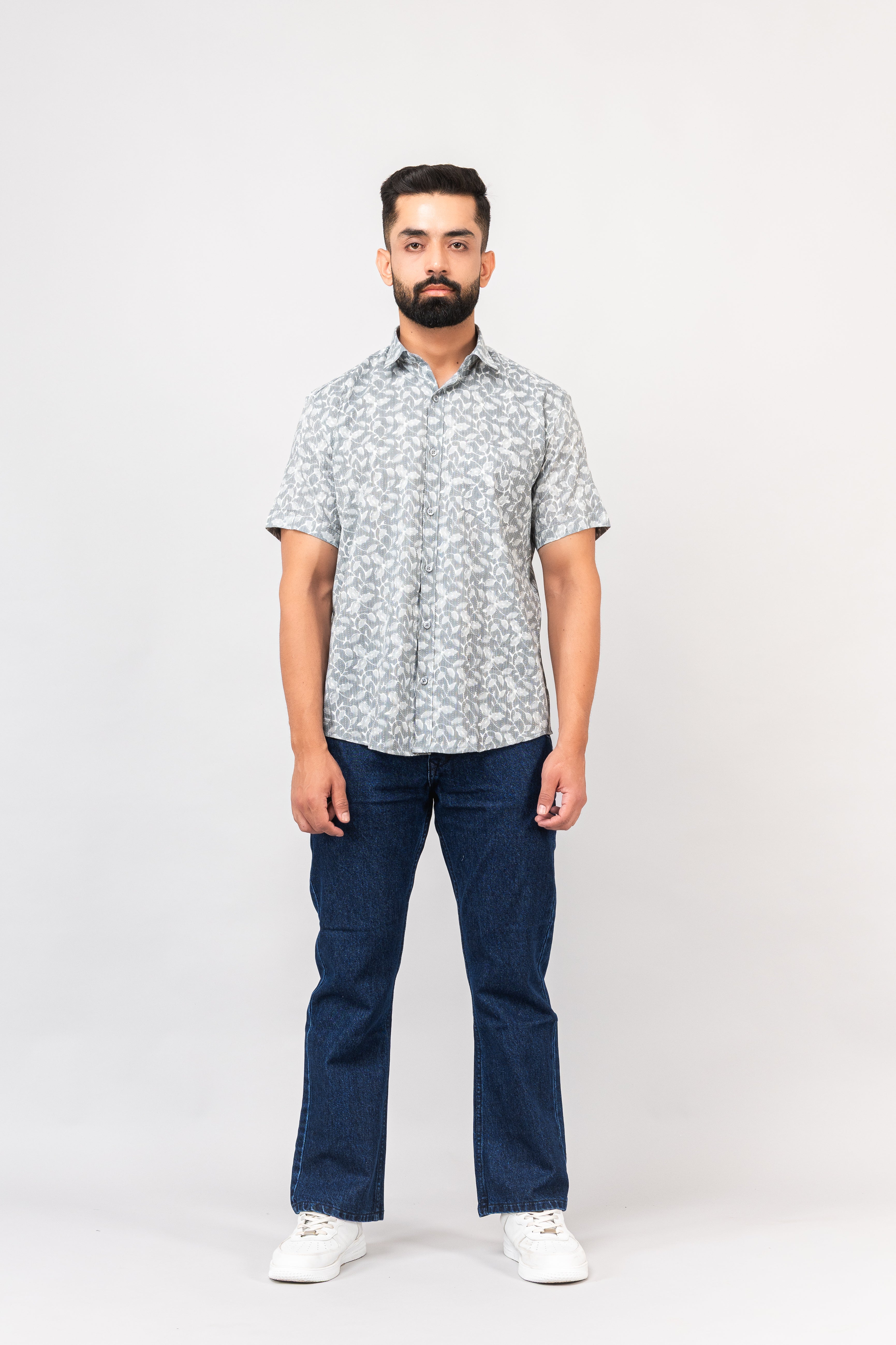 Grey Sanganeri Shirt